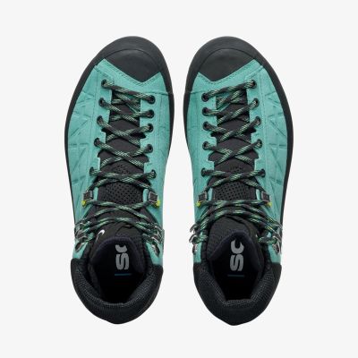 5. SCARPA Zodiac Tech GTX Women Hiking Shoes Waterfall Black 40.5