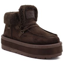 Waterproof women's snow boots with platform, brown Big Star UU274214