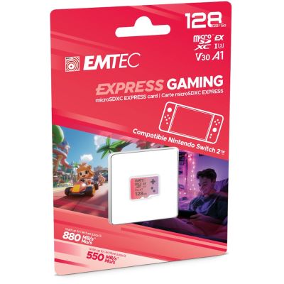 2. Emtec ECMSDM128GEXG 128GB MicroSDXC UHS-I Flash Memory