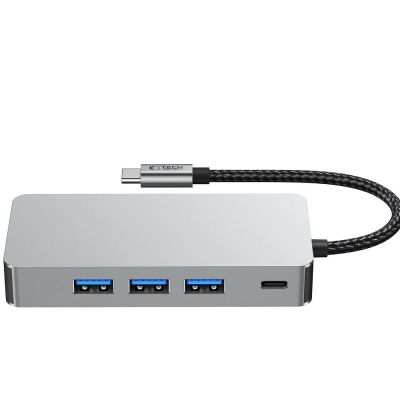 4. Tech-Protect HB05 HUB 9in1 USB-C + USB2.0 + USB3.0 + HDMI 4K 60HZ + SD / TF + PD100W + RJ45 adapter - gray