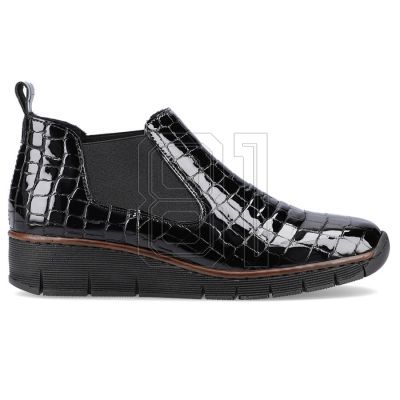 48. Rieker W R474 snakeskin leather ankle boots black