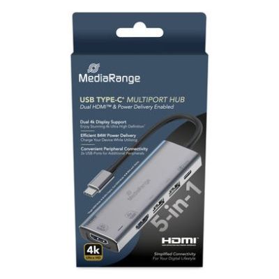 MediaRange MRCS511 USB Type-C Hubs and Concentrators 480 Mbit/s Silver