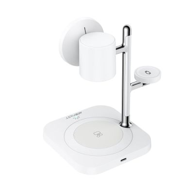 4. Acefast E39 Qi2.2 25W 4-in-1 Wireless Desk Charger for Phone, Watch, and Headphones with Night Light - White