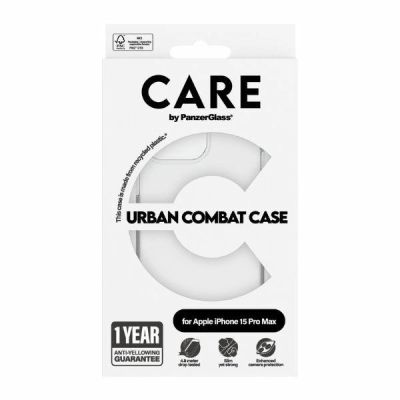 4. CARE by PanzerGlass Urban Combat Case for iPhone 15 Pro Max - Clear