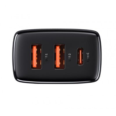 2. BASEUS 2XUSB WALL CHARGER, USB-C (BLACK)