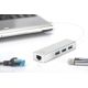 5. HUB 3-port USB 3.0 SuperSpeed with LANGigabit LAN adapter, aluminum