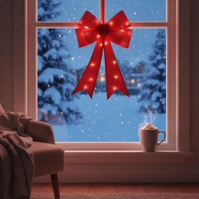 12. DECORATIVE BOW 60CM RED 25 LED