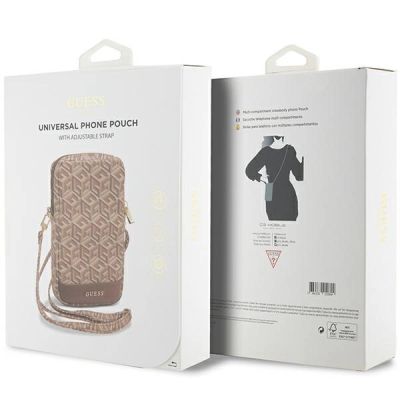 5. Guess Zip GCube Bottom Stripe phone bag - brown