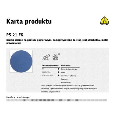 2. KLINGSPOR Self-adhesive sanding disc 125mm PS21FK gr.40