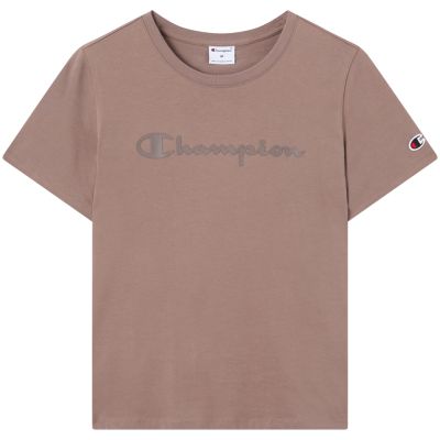 2. Champion Women's Short Sleeve T-shirt Dark Beige 119125 MS513