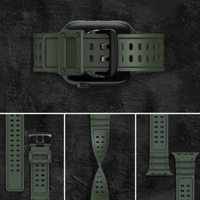 4. Strap Triple Protection for Apple Watch 38 / 40 / 41 mm band bracelet - green