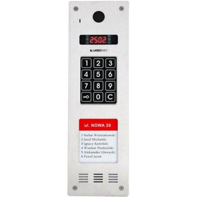 Laskomex CP-2533NR-040 Slim vertical audio panel, stainless steel, with RFID reader and LONGER tenant list (compatible with KAM3-1 module)
