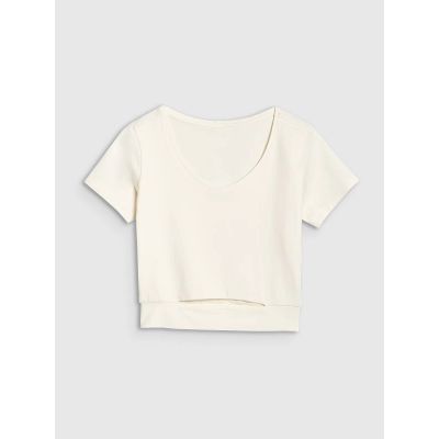 5. Women's crop top plain t-shirt 4F 4FRSS25TTSHF2695-11S