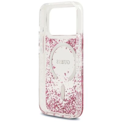 7. Guess Resin Bottom Glitter MagSafe Case for iPhone 17 Pro - Pink