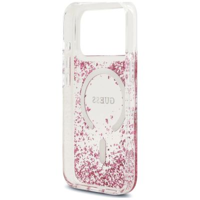 7. Guess Resin Bottom Glitter MagSafe Case for iPhone 18 Pro Max / 17 Pro Max - Pink