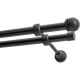 Double Curtain Rod Ø 19 mm, Black, 400 cm, Knob MAX KOWALSKI