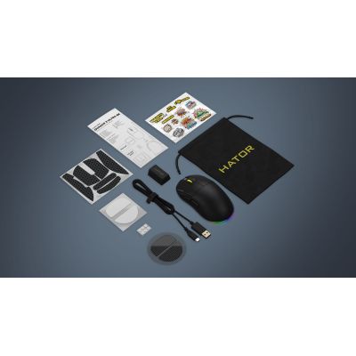10. HATOR Quasar 3 Ultra 8K Wireless Gaming Mouse Ambidextrous RF Wireless + Bluetooth + USB Type-A Optical 30000 DPI