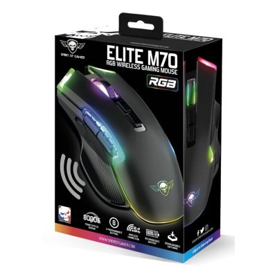 7. Spirit of Gamer ELITE M70 Gaming Mouse Right Side RF Wireless + Bluetooth Optical 4800 DPI