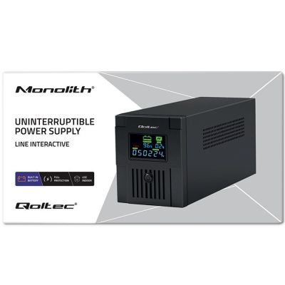 18. QOLTEC UPS LINE INTERACTIVE | MONOLITH | 1500VA | 900W | LCD | USB