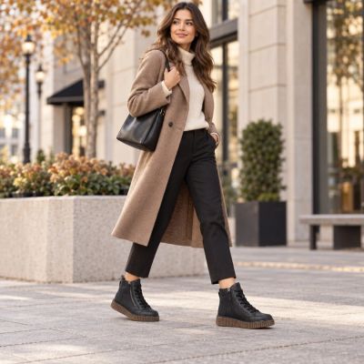 8. Comfortable black women’s wedge ankle boots Rieker Y4312-00