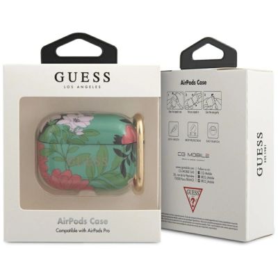 2. Guess GUACAPTPUBKFL01 AirPods Pro cover green/green N.1 Flower Collection