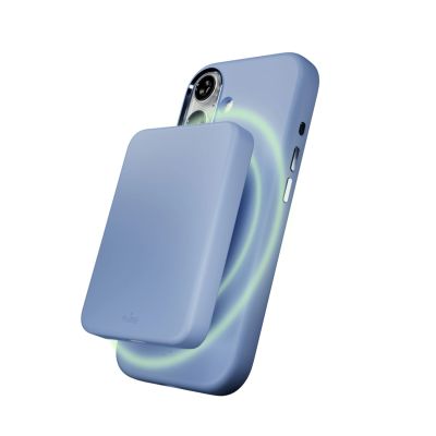 3. Puro Icon Mag Pro Liquid Silicone Case for iPhone 17, MagSafe Compatible, with Camera Protection and Aluminum Buttons - Blue