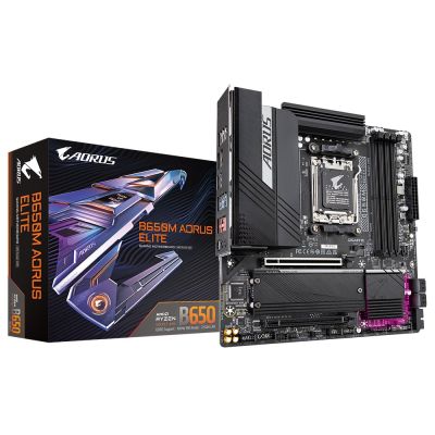 8. Gigabyte B650M AORUS ELITE Motherboard (B650, AM5, mATX, DDR5)