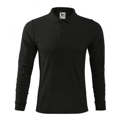 4. Malfini Single J. LS M MLI-21101 black polo shirt