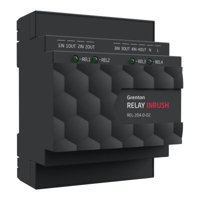 Relay output module (4 outputs) INRUSH Grenton / DIN rail mounting / TF-Bus
