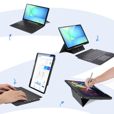 7. Dux Ducis (DK series) Keyboard Case for Samsung Tab S10 FE+ (Plus) with Backlight - Black