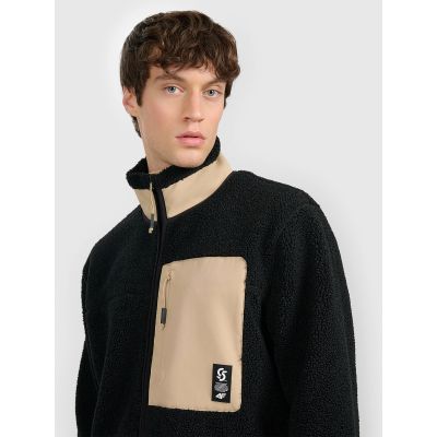 5. Men's regular-fit sherpa fleece with stand-up collar 4F 4FRAW25TFLEM456-20S