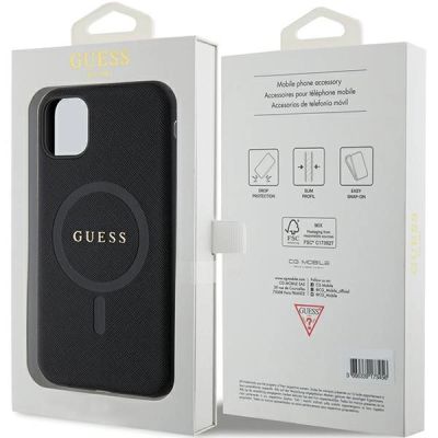 8. Guess GUHMN61PSAHMCK case for iPhone 11 / Xr - black Saffiano MagSafe