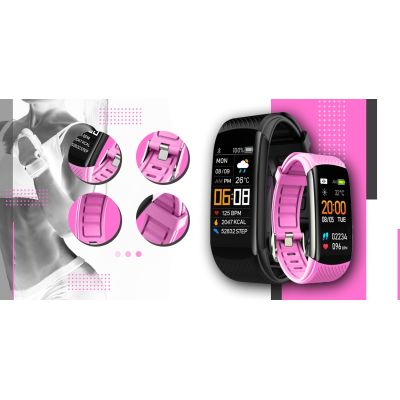3. Smartwatch GIEWONT Black Pink 2 Straps GW200-4