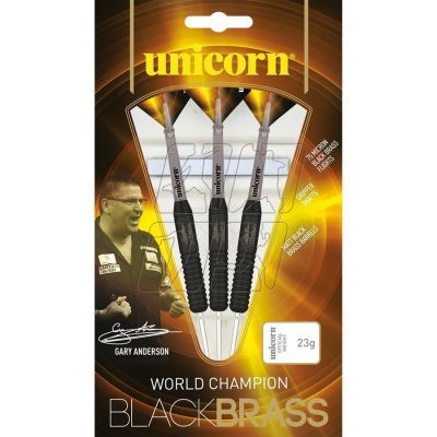 6. Darts steel tip Unicorn Black Brass - Gary Anderson 23g: 27661 | 25g: 27662 | 27g: 27663