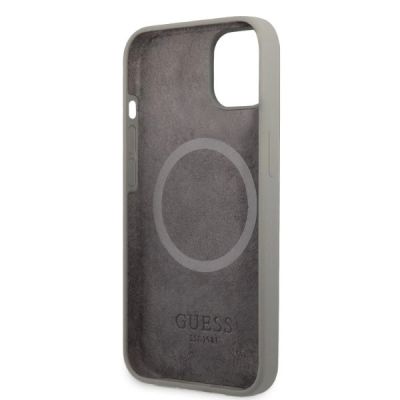 7. Guess GUHMP13MSPLG iPhone 13 6.1" grey/grey hard case Silicone Logo Plate MagSafe