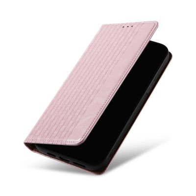 8. Magnet Strap Case Case For iPhone 14 Pro Max Flip Wallet Mini Lanyard Stand Pink
