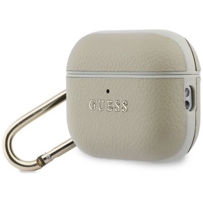 3. Guess Grained Classic Logo Hook case for AirPods Pro 3 - gold