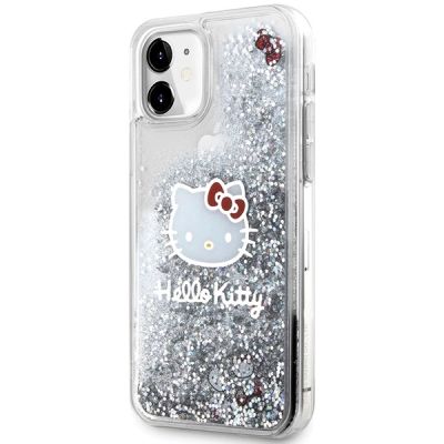 2. Hello Kitty Liquid Glitter Charms Kitty Head Case for iPhone 11 / Xr - Silver