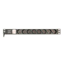 GEMBIRD 19" Rack Power Strip PDU EG-PDU-014-FC14, 1U, 16 A, 8 French Sockets, C14 Plug, 3 m Cable