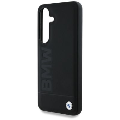 6. BMW Leather Big Wordmark Case for Samsung Galaxy S25+ - Black