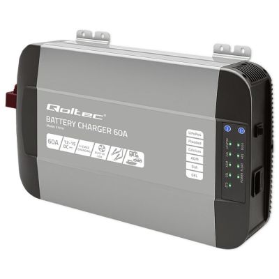 11. Qoltec Smart Monolith Charger for LiFePO4 AGM GEL SLA Batteries 60A 12V Fast Charging