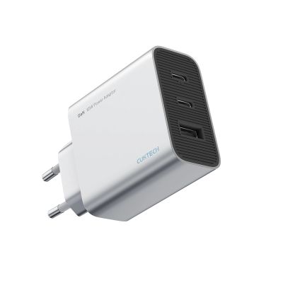 3. Cuktech 65W GaN 2xUSB-C 1xUSB-A Wall Charger - Gray