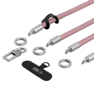 3. Tech-Protect C10S Crossbody Phone Lanyard (114 cm) + Wrist Strap (31 cm) - Pink Titanium