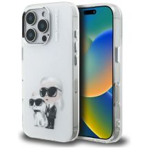 Karl Lagerfeld IML Aquarelle Karl & Choupette & Logo iPhone 16 Pro Case - White