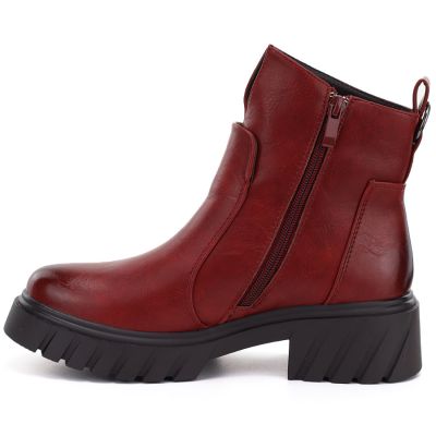 3. Women's red insulated ankle boots M.Daszyński 2502
