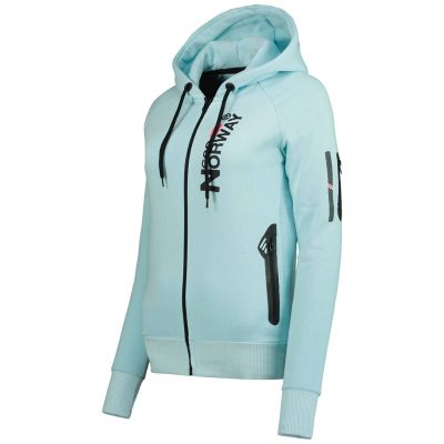 3. Women's Hooded Sweatshirt Geographical Norway Fabuleuse EO Lady 100 BLEU CIEL (WU5303F/GNO-SKY BLUE)