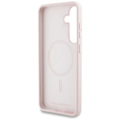 7. Case Karl Lagerfeld Silicone Graffiti Ikonik Printed Logo MagSafe Samsung Galaxy S25 pink