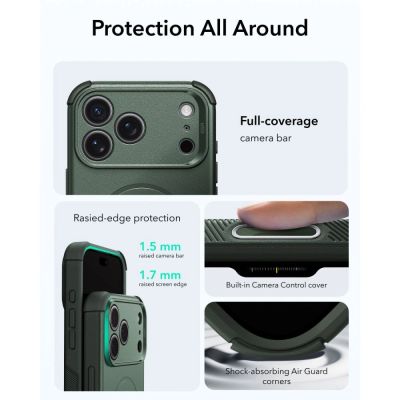 3. ESR Cyber ​​Tough MagSafe Case for iPhone 18 Pro Max / 17 Pro Max - Green