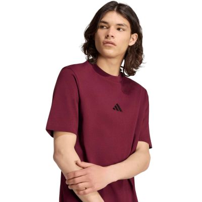 3. Men's adidas Essentials Small Logo Single Jersey Burgundy KF2403