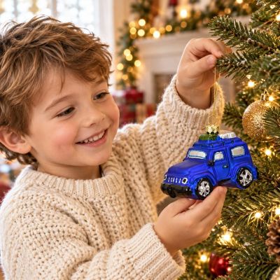 5. GLASS-MOLDED ORNAMENT OFF-ROAD VEHICLE SASKA GIFT & DECOR